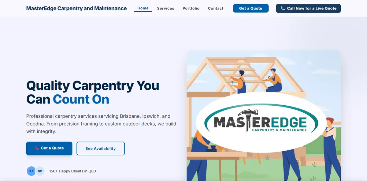 The Master Edge Carpentry home page